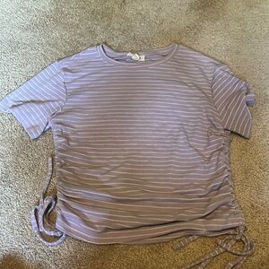 Purple Side-Drawstring Baby Tee